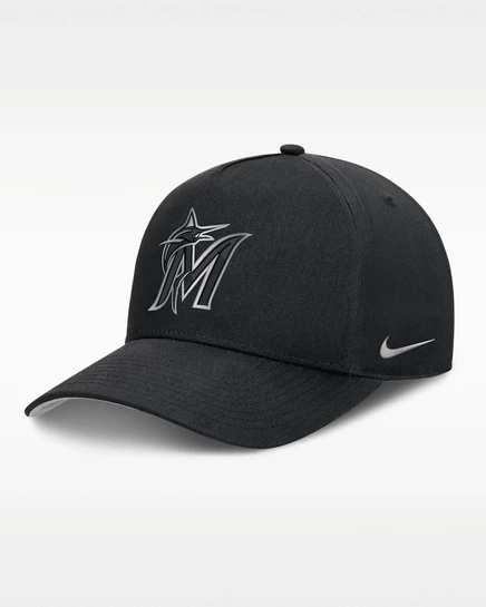 Мужская тракер-кепка Nike Miami Marlins Rise Dri-FIT, черная