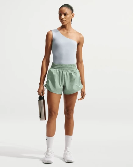 Женские шорты Nike One Dri-FIT 5″ с вкладышем, серые/белые
