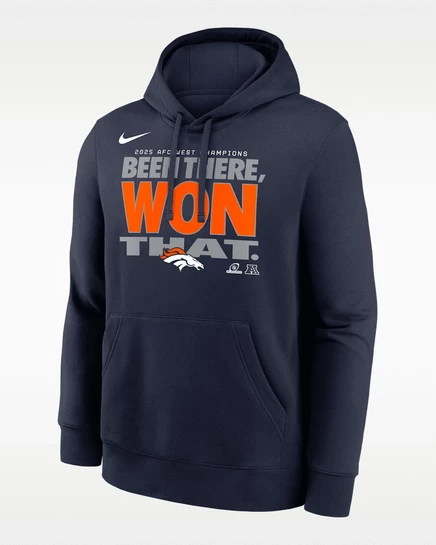 Мужская худи Nike Denver Broncos AFC West 2025, темно-синяя