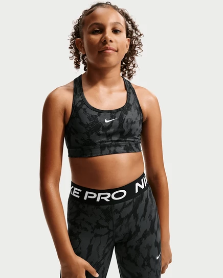 Спортивный топ для девочек Nike Pro Dri-FIT, черно-белый