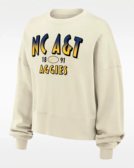 Женский свитшот Nike North Carolina A&T, молочный