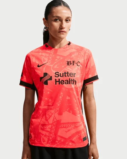 Женская футболка Nike Bay FC выездная Dri-FIT, коралловая