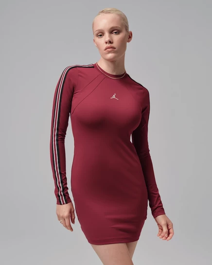 Женское платье Jordan Brooklyn с длинным рукавом, красно-белое