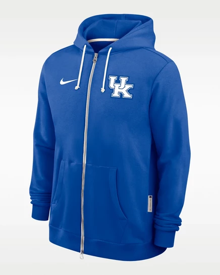 Мужская худи Nike Sideline Dri-FIT на молнии Kentucky, королевский синий