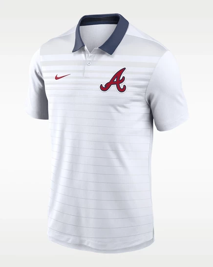 Мужское поло Nike Atlanta Braves Vapor Dri-FIT, бело-синее