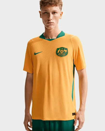 Мужская джерси Nike Australia 2026, золотая/зеленая