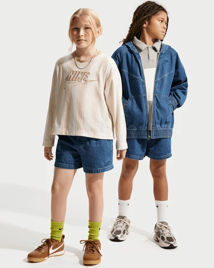 Подростковые джинсовые шорты Nike Sportswear, темно-синие/голубые