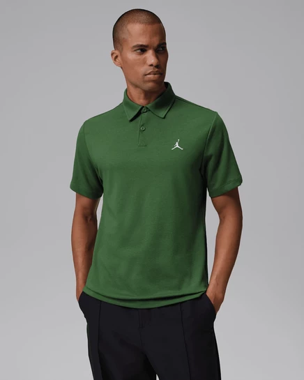 Мужское поло Jordan Sport Dri‑FIT для гольфа, темно‑зеленое/белое