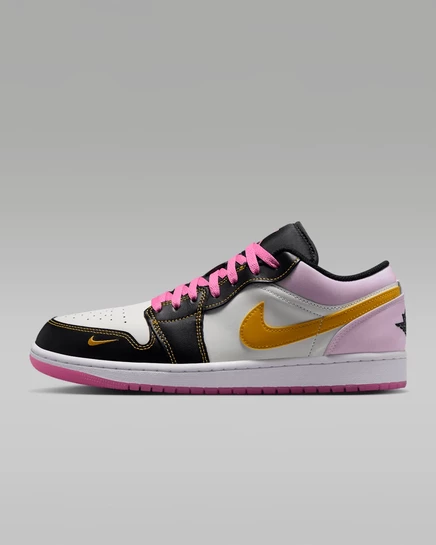 Мужские кроссовки Jordan AJ1 Low SE, черно-розовые