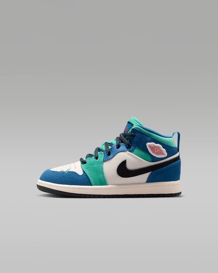 Детские кроссовки Jordan 1 Mid SE, разноцветные