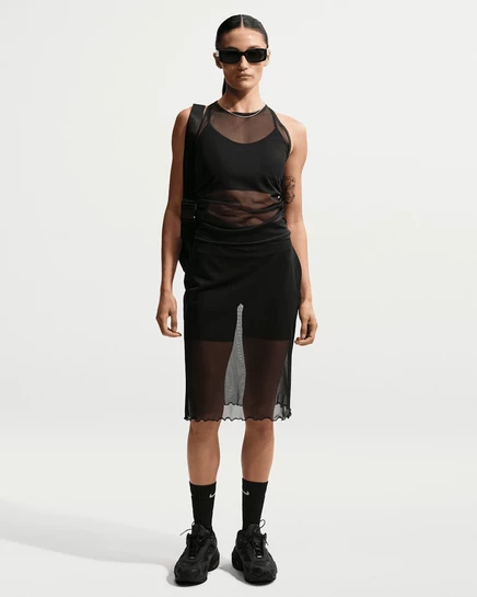 Женская прозрачная юбка Nike Sportswear, черная/молочная