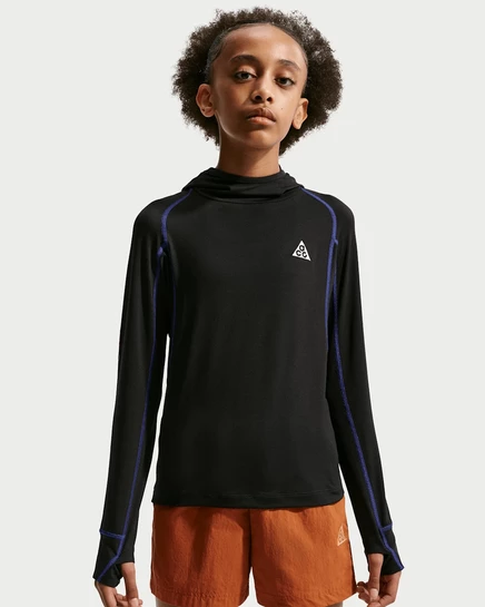 Детский лонгслив Nike ACG UV, черный/белый