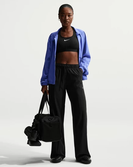 Женские широкие брюки Nike One Dri-FIT, черно-белые