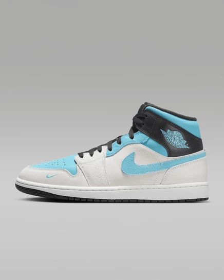 Мужские кроссовки Jordan Air Jordan 1 Mid SE, белый/черный/голубой