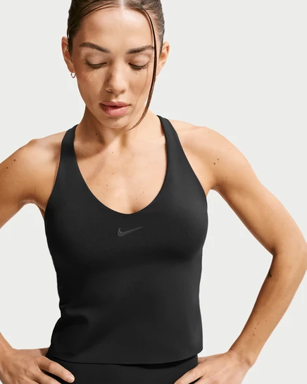Женский спортивный бюстгальтер Nike Universa средняя поддержка, черный