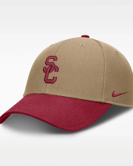 Унисекс кепка Nike USC Primetime Rise, бежевая/малиновая