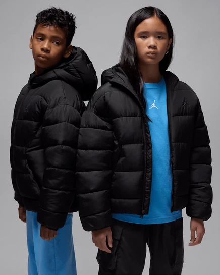 Мальчиковая стёганая куртка Jordan Brooklyn Puffer, черная