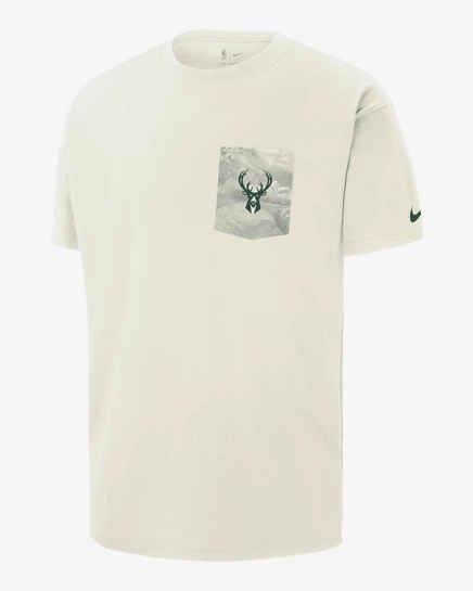 Мужская футболка nike milwaukee bucks max90, слоновая кость
