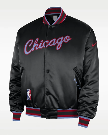 Мужская куртка Nike Chicago Bulls City Edition, черно-красная