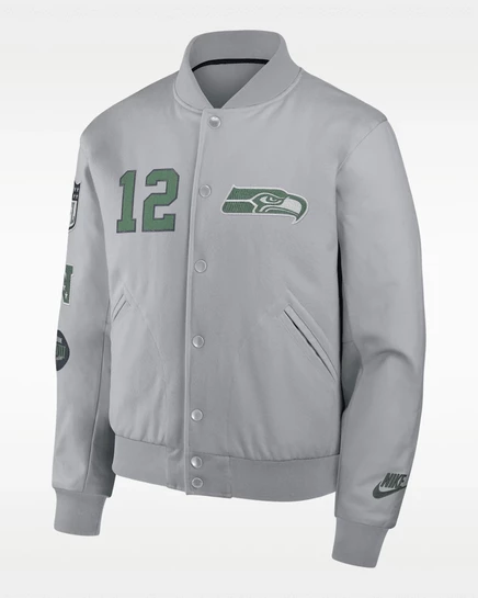 Мужская куртка варсити Nike Seattle Seahawks Rivalries, серая