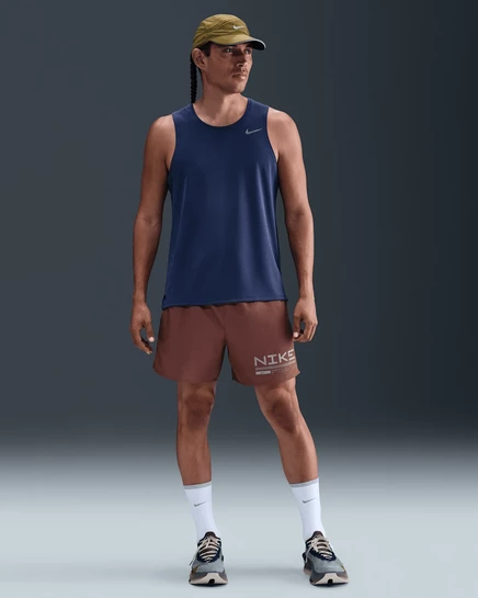 Мужские беговые 2-в-1 шорты Nike Challenger 5″, красно-бордовые