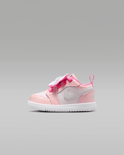Детские кроссовки Jordan 1 Low Alt SE для малышей на липучке, розовые/оранжевые/светло-бирюзовые