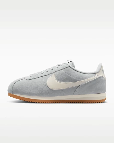 Женские кроссовки Nike Cortez кожаные, светло-серые