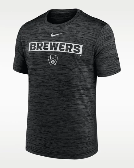 Мужская футболка Nike Milwaukee Brewers Velocity, черная