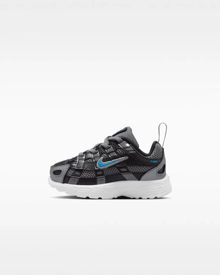 Детские кроссовки Nike P-6000 для малышей, серо-черно-голубые