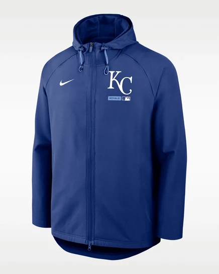 Мужская куртка Nike Therma-FIT Kansas City Royals с капюшоном, королевский синий