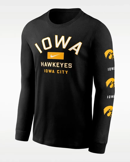 Мужской лонгслив Nike Iowa Campus Classic, черный