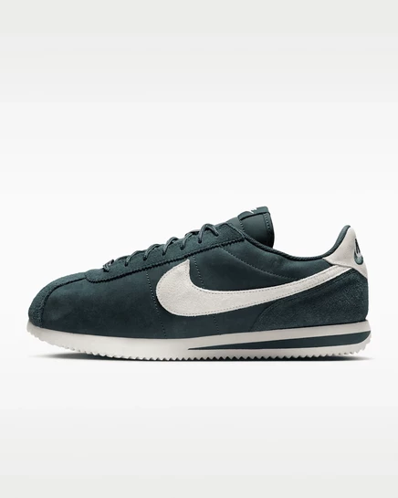 Мужская обувь Nike Cortez Premium замшевая, зеленовато‑белая