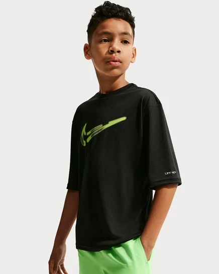 Мальчиковая футболка для плавания Nike Hydroguard Dri-FIT UV, черная