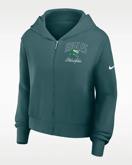 Женская худи Nike Philadelphia Eagles Primetime на молнии, бирюзовая