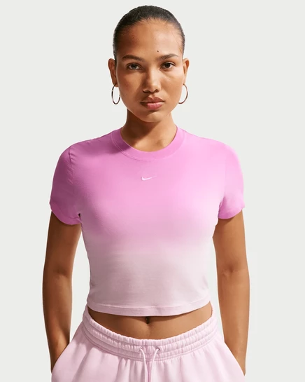 Женская укороченная футболка Nike Chill, розовая