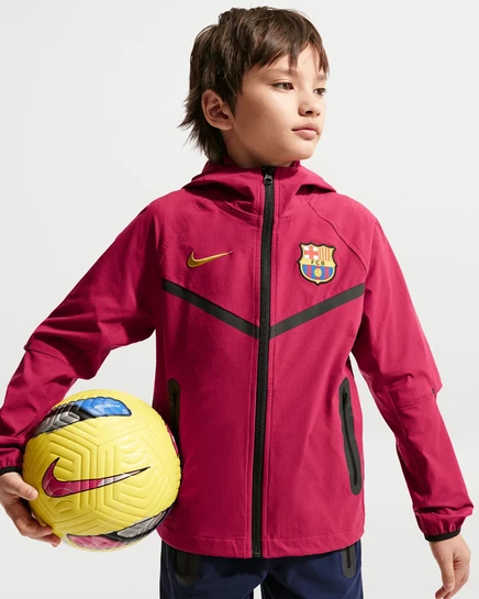 Куртка для мальчиков Nike FC Barcelona Tech, красно-черно-желтая