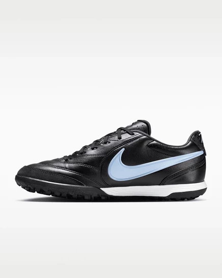 Футбольные бутсы Nike Tiempo Ligera Pro с низким берцем на твердой подошве, черные / синие как лед/ обсидиан