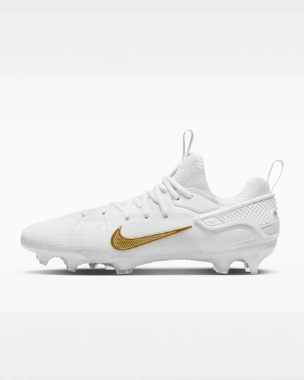 Унисекс бутсы Nike Huarache 9 Elite Low для лакросса, бело-золотые