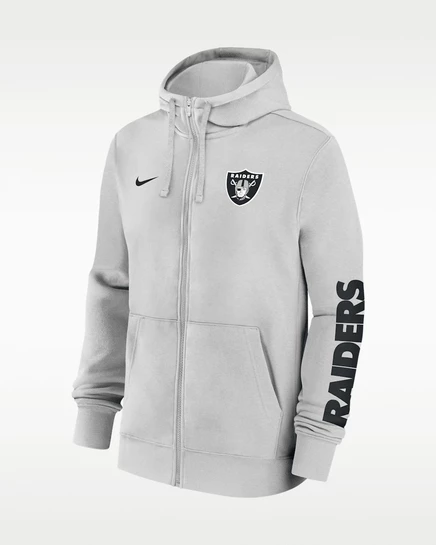 Мужское худи Nike Raiders Club на молнии, серое