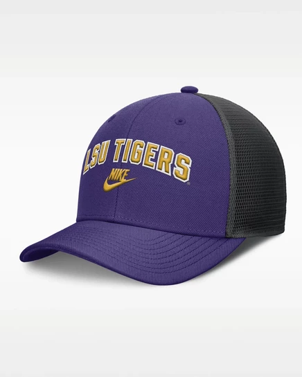 Мужская тракерная кепка Nike LSU Legacy Arch Rise, фиолетовая