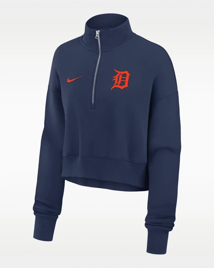 Женский пуловер 1/4-zip Nike Phoenix Tigers, темно-синий