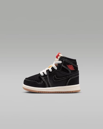 Унисекс кроссовки Jordan 1 детские, черный/коричневый/молочный