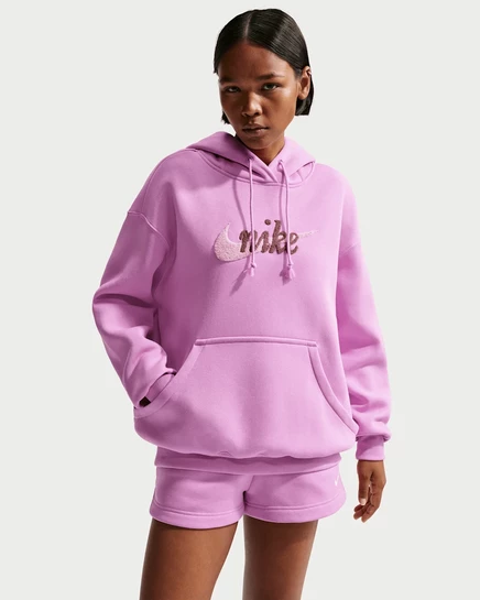 Женское худи Nike Phoenix Fleece оверсайз, светло-розовое