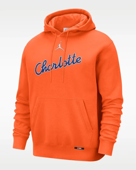 Мужское худи Nike Charlotte Hornets City Edition, ярко-оранжевое