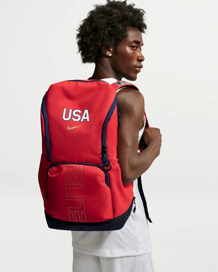 Рюкзак Nike Varsity Elite USA 32 л, красно-черно-золотой