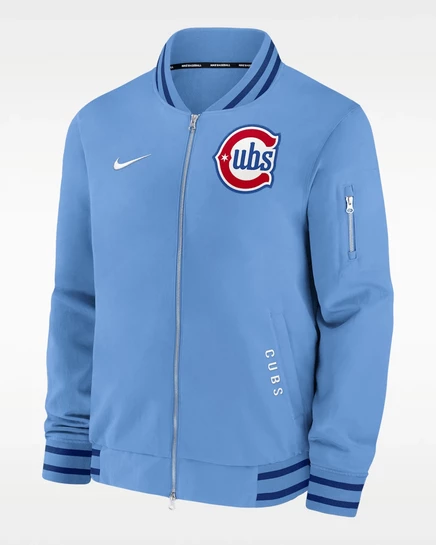 Мужская бомбер-куртка Nike Chicago Cubs, светло‑голубая