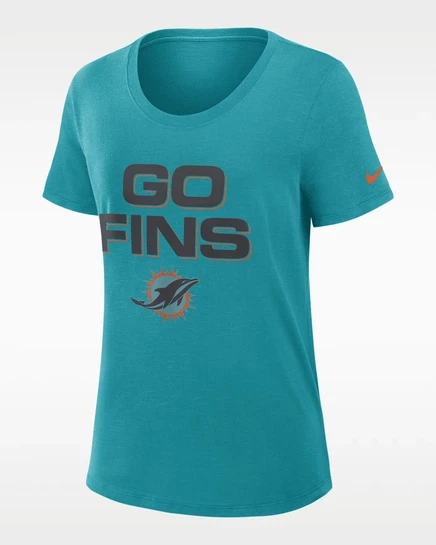 Женская футболка Nike Miami Dolphins Rivalries Dri-FIT, бирюзовая