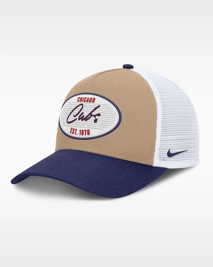 Мужская кепка Nike Chicago Cubs A-Frame, бежевая/синяя