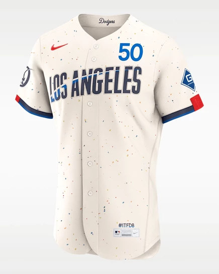 Мужская джерси Nike Mookie Betts Dodgers, кремовая