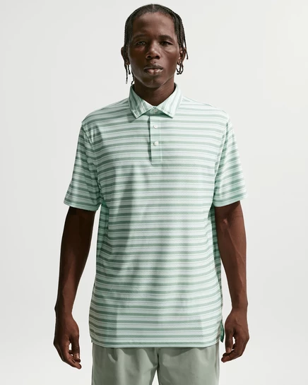 Мужское поло Nike Tailored Performance Dri-FIT для гольфа, серо‑бледно‑зеленое